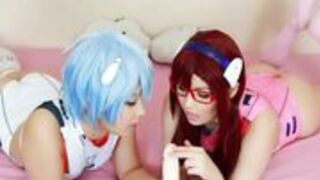 VirtualGeisha - Rei Ayanami X Mari Makinami BJ Creampies